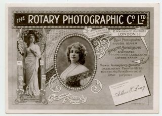 Rotary Photographic Co.  London Advertising Art,  Postcards Trade Photo Card