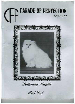 Rare Sept 1977 Cff Newsletter Cat Fanciers 