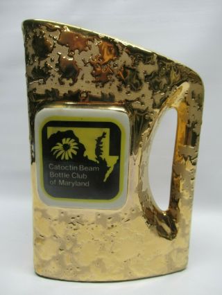 1998 Jim Beams Catoctin Beam Bottle Club Of Maryland Gold Embossed Pitcher