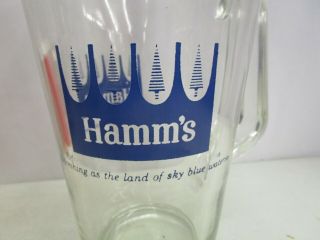 Vintage HAMM ' S GLASS BEER PITCHER (Refreshing As the Land of Sky Blue Waters) 3