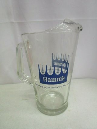 Vintage HAMM ' S GLASS BEER PITCHER (Refreshing As the Land of Sky Blue Waters) 5