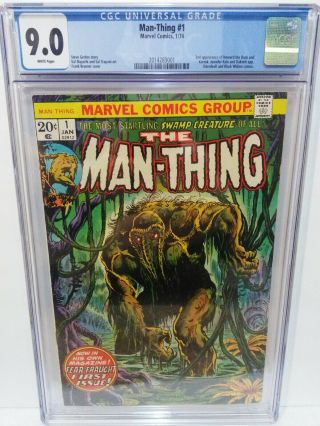 Man - Thing 1 Cgc 9.  0 Vf / Nm 2nd Appearance Howard The Duck Marvel Comics Key Wh