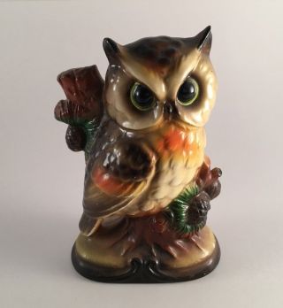 Vintage Enesco Owl Ceramic Figurine Made In Japan 6 " Tall
