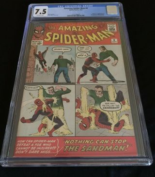 1963 Marvel Spider - Man 4; Cgc Universal 7.  5; Off - White Pages.
