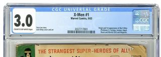 X - Men 1 CGC 3.  0 1963 Universal Blue Label 1st Appearance Prof X Magneto 3
