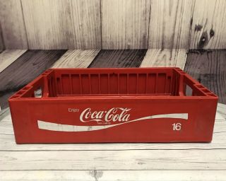 Vintage Coca Cola Red White Hard Plastic Bottle Holder Crate Case Stackable