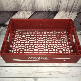 Vintage Coca Cola Red White Hard Plastic Bottle Holder Crate Case Stackable 4
