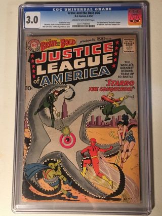 Brave And The Bold 28 Cgc 3.  0 - 1st Justice League Mega Key Movie
