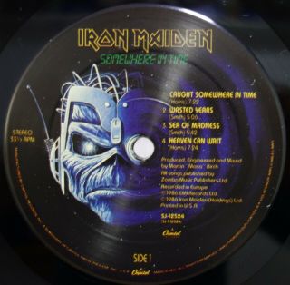 IRON MAIDEN - Somewhere In Time.  1986 USA Capitol Lp 2