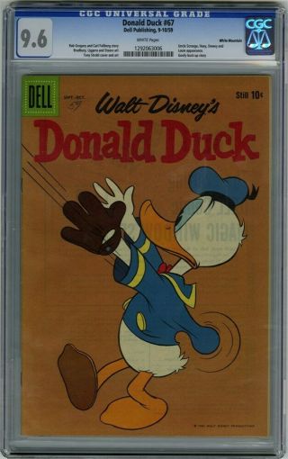 Donald Duck 67 Cgc Nm,  9.  6 1959 White Mountain Pedigree Dell