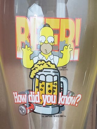 Vintage,  The Simpons Ultimate Challenge Beer Glass