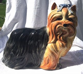 Yorkshire Terrier Vintage Ceramic Porcelain Figure A7591 Made In Italy