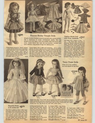 1962 Paper Ad Shirley Temple Doll Heidi 4 Outfits 32 " Bride Terry Twist