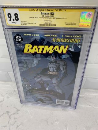 Batman 608 2nd Printing 9.  8 Cgc Ss Hush Jim Lee Signed 4x