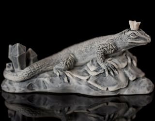Marble Lizard Statue,  Russian Stone Art Miniature Realistic Animal Figurine