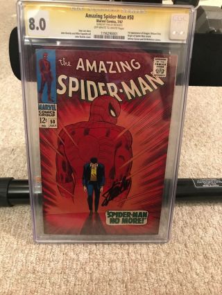 Spider - Man 50 Cgc Ss 8.  0 Stan Lee Signed 1st Appearance Of Kingpin