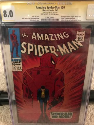 Spider - Man 50 CGC SS 8.  0 Stan Lee Signed 1st Appearance Of Kingpin 3
