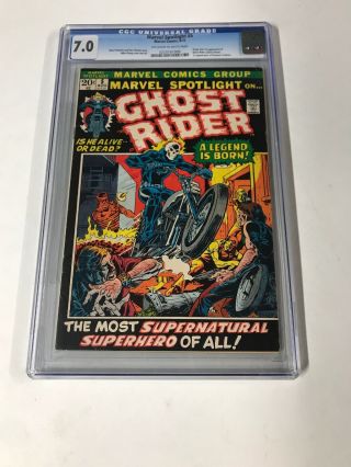 Marvel Spotlight 5 Cgc 7.  0 1st Ghost Rider Ow/w Pages Marvel