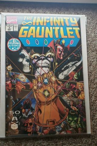 Infinity Gauntlet 1 1991 Starlin Thanos Nm,  Marvel Avengers Endgame