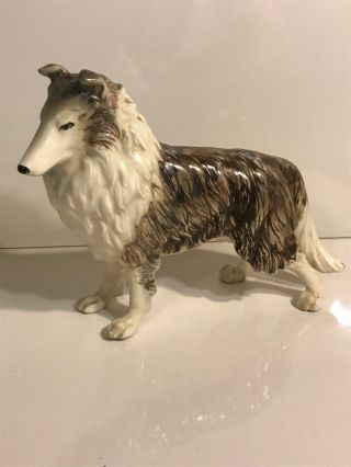 Vintage Wales Collie Dog Porcelain Figurine.  Made In Japan.