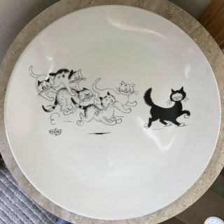 Albert Dubout Cat Cats 11” Dinner Plate 2008 Editions Clouet