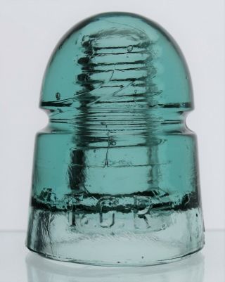 Aqua Cd 145 T.  C.  R.  Beehive Glass Insulator