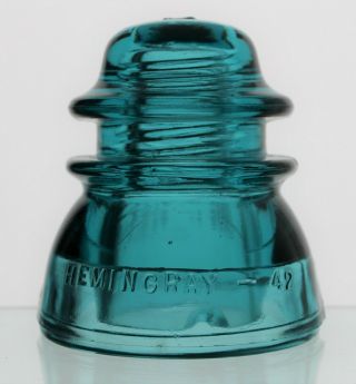 Hemi - Blue Cd 154 1 Hemingray - 42 Made In U.  S.  A.  Smooth Base Glass Insulator