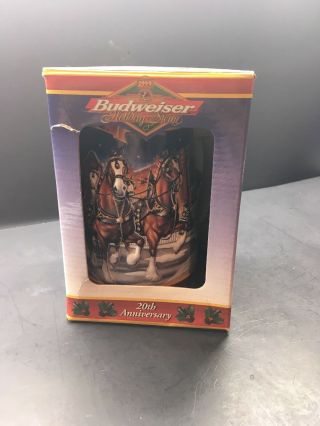 Rare 20th Anniversary Budweiser Beer Clydesdale Holiday Stein Mug (1999)