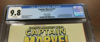 Captain Marvel 17 Second 2nd Print CGC 9.  8 1st appearance Kamala Khan Ms Marvel 3