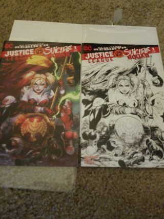 Justice League Vs.  Suicide Squad 1 (color & B/w) Variant