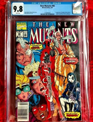 Mutants 98 Cgc 9.  8 Marvel 1991 1st Deadpool White Pages