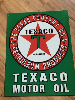 Texaco Motor Oil Petroleum Products Green Red Star Metal Tin Sign