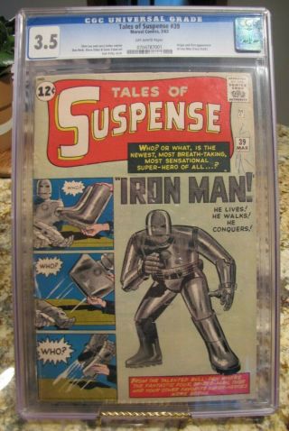 Tales of Suspense 39 CGC 3.  5 (Mar 1963,  Marvel) Iron Man 1st App. 6