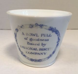 Vintage National Biscuit Company Milk Glass One Dry Pint Bowl
