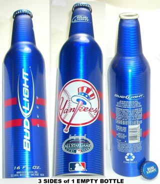 2008 York Yankees Mlb Baseball All Star Game Bud Light Aluminum Beer Bottle