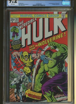 Incredible Hulk 181 CGC 9.  2 | Marvel 1974 | 1st Full Wolverine.  Wendigo App. 2