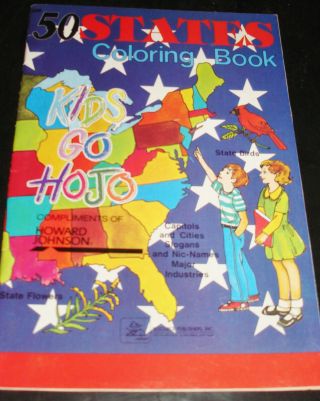 Vintage 50 States Coloring Book Premium From Howard Johnsons