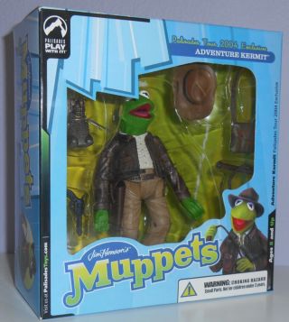 Kermit The Adventure Frog (indiana Jones) Disney Muppets Exclusive Figure Se