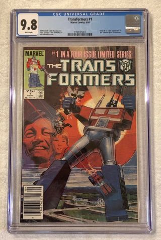 Transformers 1 - Newsstand - Cgc 9.  8 - 1st Appearance And Origin - White Pages