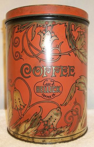 Antique Large Hellick Coffee Tin