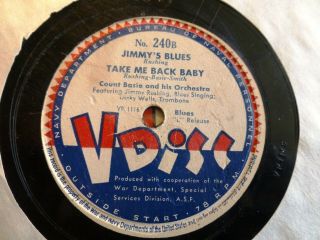 V Disc 240 Announced Little Jimmy Rushing Count Basie/ Frank Sinatra Ol Man Rive