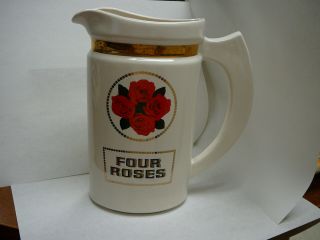 Vintage Four Roses Bourbon Whiskey Whisky Ceramic Pitcher Mug Barware