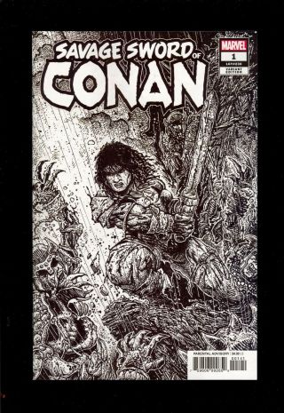 Savage Sword Of Conan 1 Kevin Eastman Black & White Variant Nm Comic Kings