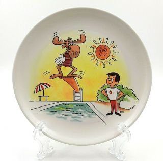 Vintage Bullwinkle And Cheerios Kid Melmac Dinnerware Childrens Plastic Plate