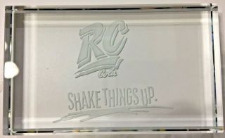 Vintage 90s RC Cola - Royal Crown Soda Glass Paperweight - Shake Things Up Campaign 2