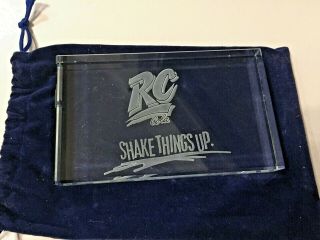 Vintage 90s RC Cola - Royal Crown Soda Glass Paperweight - Shake Things Up Campaign 3