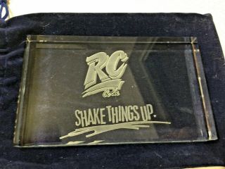 Vintage 90s RC Cola - Royal Crown Soda Glass Paperweight - Shake Things Up Campaign 5