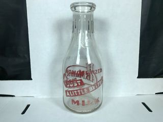 Vintage Quart Milk Bottle A.  B.  Munroe Dairy East Providence Rhode Island 1946