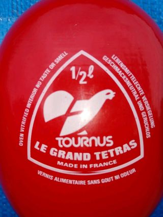 Vintage Tournas Le Grand Tetras French Water Bottle Canteen Flask 1/2L Red Alum 2