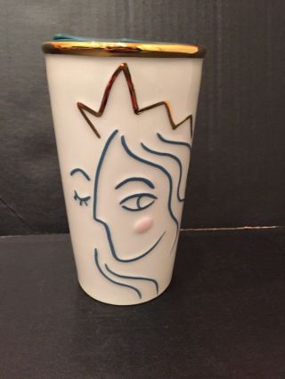 Starbucks 10 Oz Wink Ceramic Lid Travel Tumbler Coffee Mug Cup 2017 Anniversary